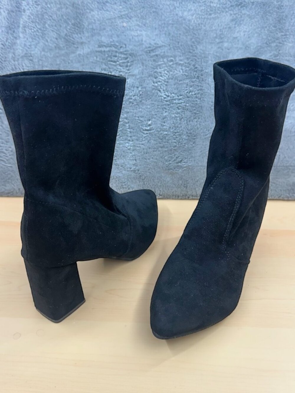 Black‎ Faux Suede Sock Boot